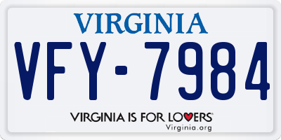 VA license plate VFY7984