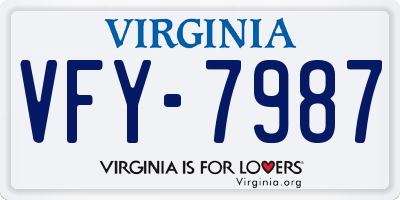 VA license plate VFY7987