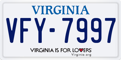 VA license plate VFY7997