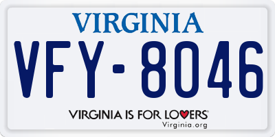 VA license plate VFY8046