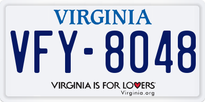 VA license plate VFY8048