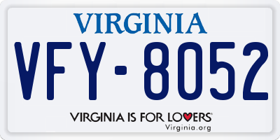 VA license plate VFY8052