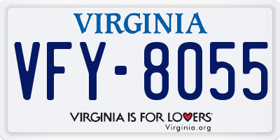 VA license plate VFY8055