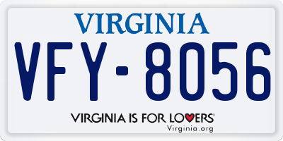 VA license plate VFY8056