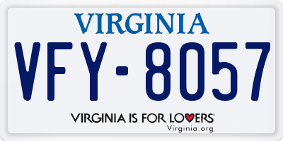 VA license plate VFY8057