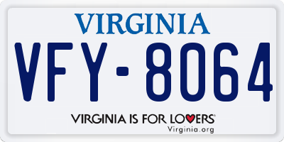 VA license plate VFY8064