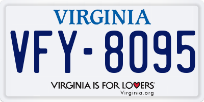 VA license plate VFY8095