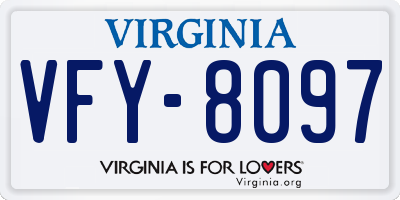 VA license plate VFY8097
