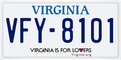 VA license plate VFY8101