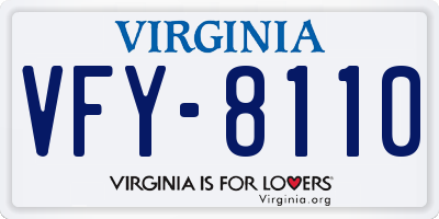 VA license plate VFY8110