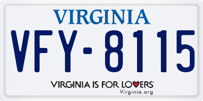 VA license plate VFY8115