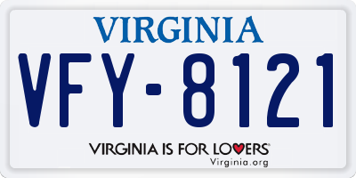 VA license plate VFY8121