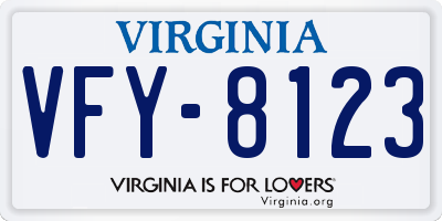 VA license plate VFY8123