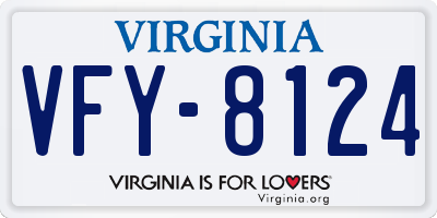 VA license plate VFY8124