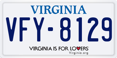 VA license plate VFY8129