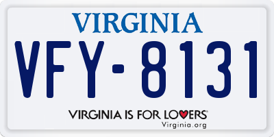 VA license plate VFY8131