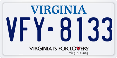 VA license plate VFY8133