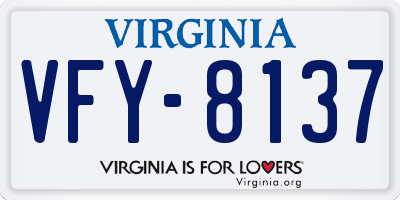 VA license plate VFY8137