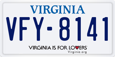 VA license plate VFY8141
