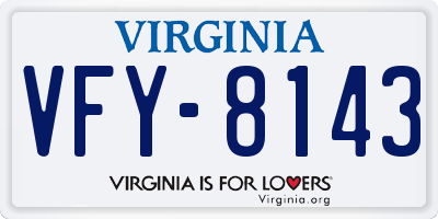 VA license plate VFY8143