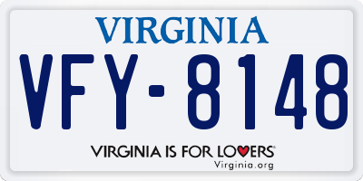 VA license plate VFY8148