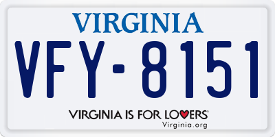 VA license plate VFY8151