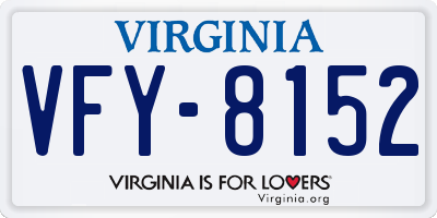 VA license plate VFY8152