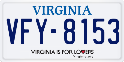 VA license plate VFY8153