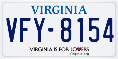 VA license plate VFY8154