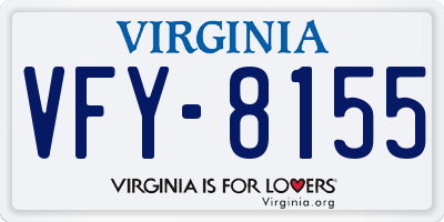 VA license plate VFY8155