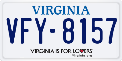 VA license plate VFY8157