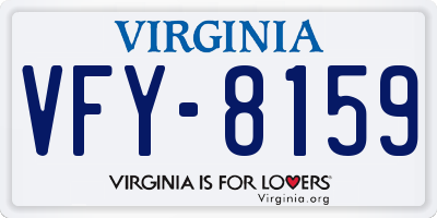 VA license plate VFY8159