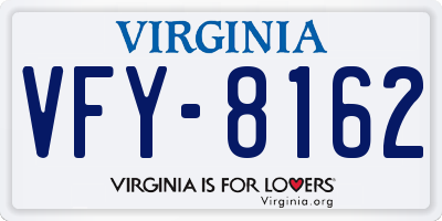 VA license plate VFY8162