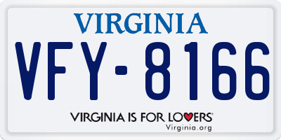 VA license plate VFY8166