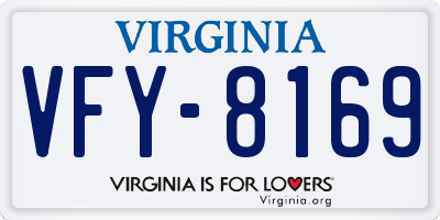 VA license plate VFY8169