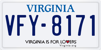 VA license plate VFY8171
