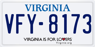 VA license plate VFY8173