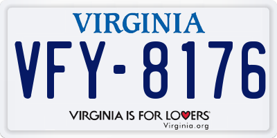 VA license plate VFY8176