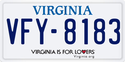 VA license plate VFY8183