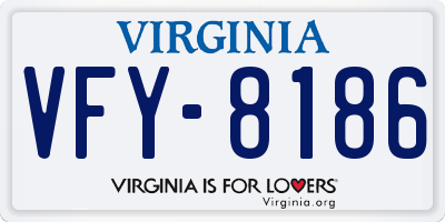 VA license plate VFY8186