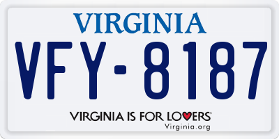 VA license plate VFY8187