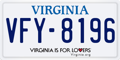 VA license plate VFY8196