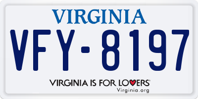 VA license plate VFY8197