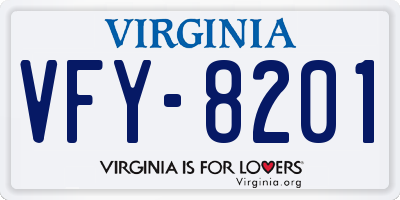 VA license plate VFY8201