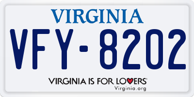 VA license plate VFY8202