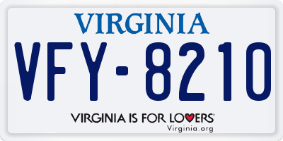 VA license plate VFY8210