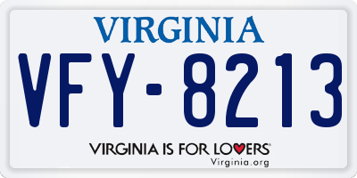 VA license plate VFY8213