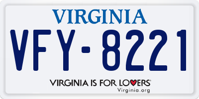 VA license plate VFY8221
