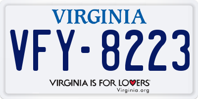 VA license plate VFY8223