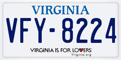 VA license plate VFY8224